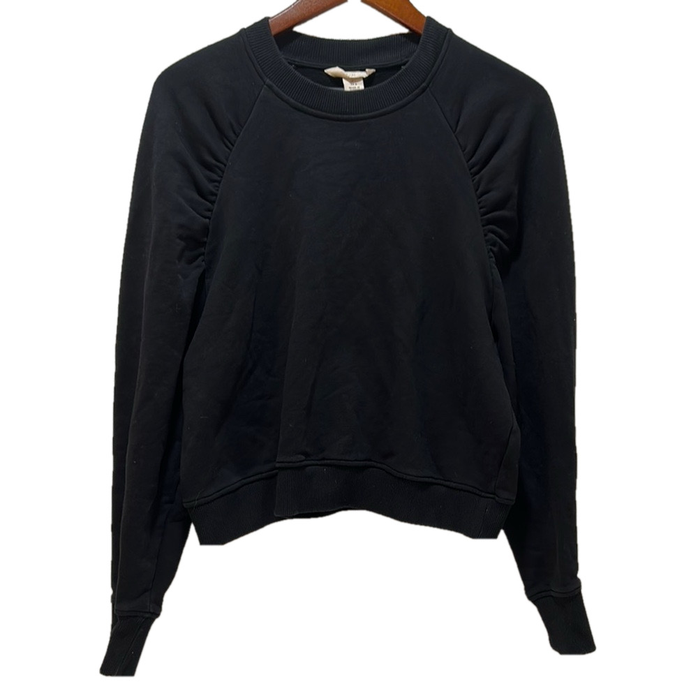 H&M balloon dolman load sleeve Black Women's sweater size L GUC